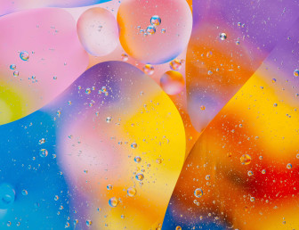 bubbles of watercolor oil