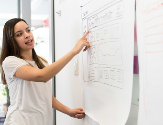 woman presenting PX001