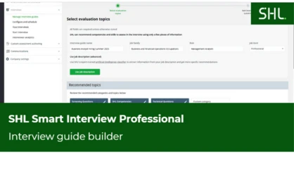 shl smart interview professional interview analytics guide builder