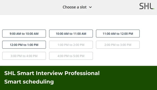 shl smart interview professional smart scheduling