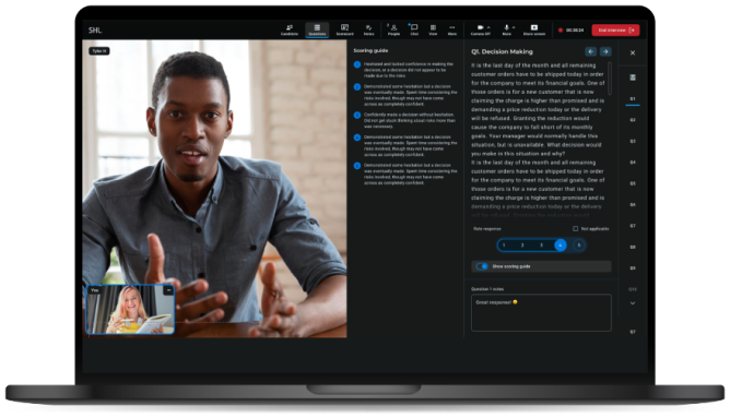 shl smart interview professional structured interview player with scoring rubric v3