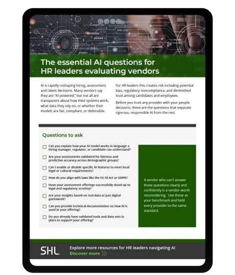the essential ai questions for hr leaders evaluating vendors checklist tablet preview en