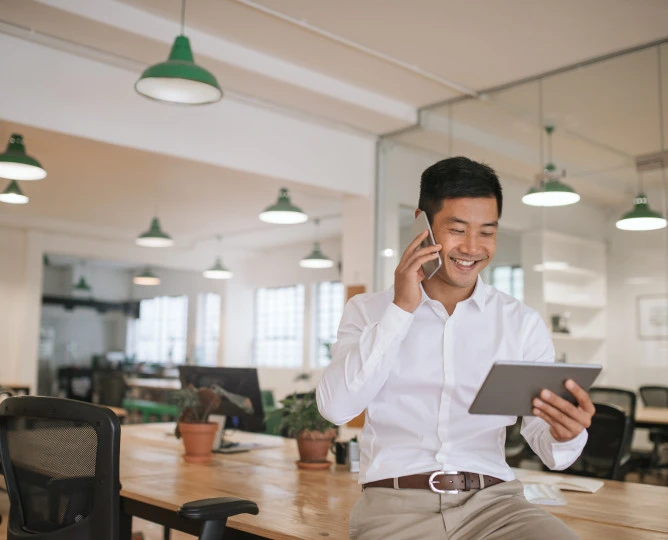 man with phone SH014