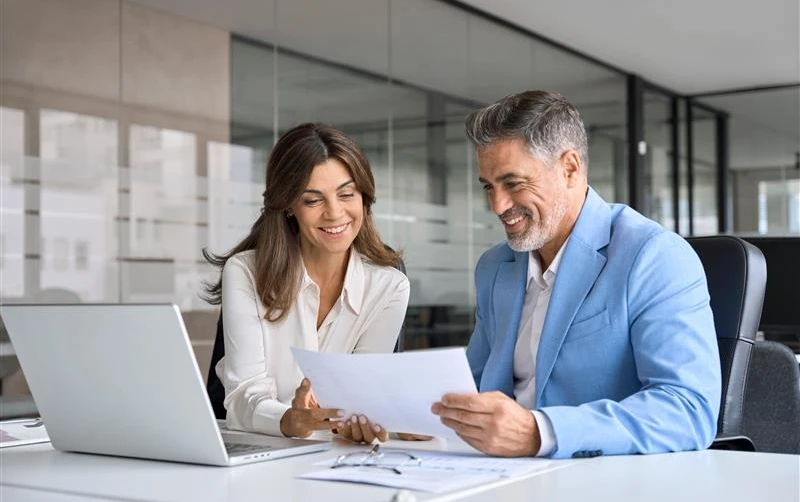 Business professionals working together