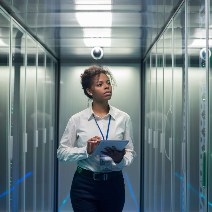 woman in data center SH001