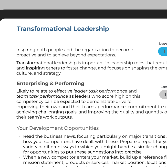 enterprise leader development personalized experience tablet