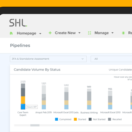 graduate hiring client analytics tablet