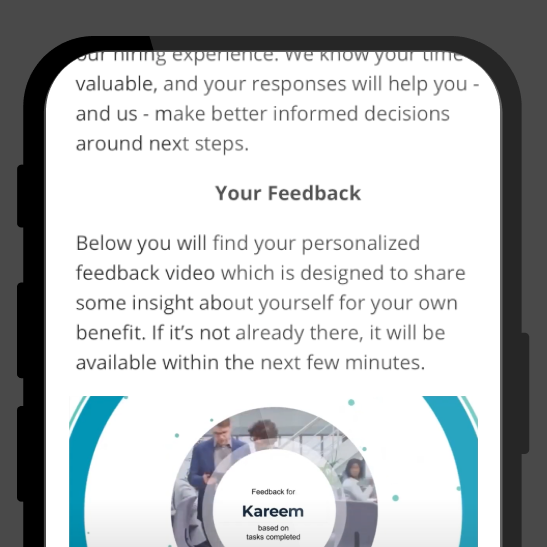 graduate hiring video feedback mobile