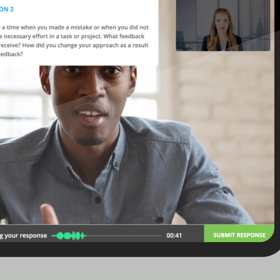graduate hiring video interview on demand tablet