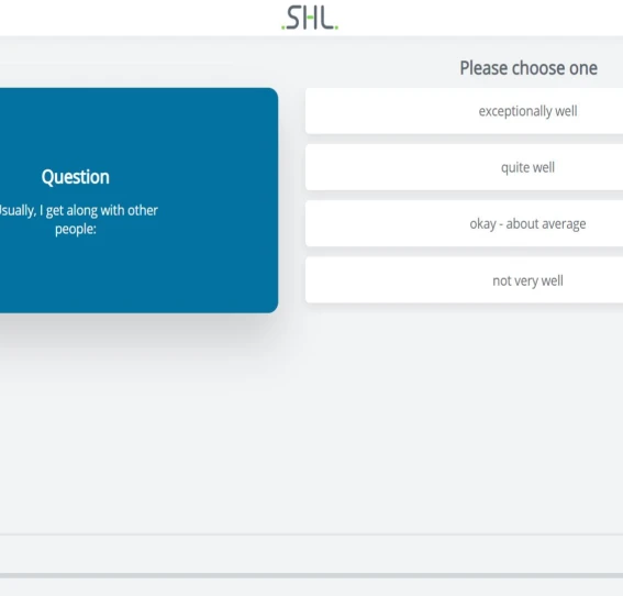 desktop screenshot of a job focused assessment question with four possible answers