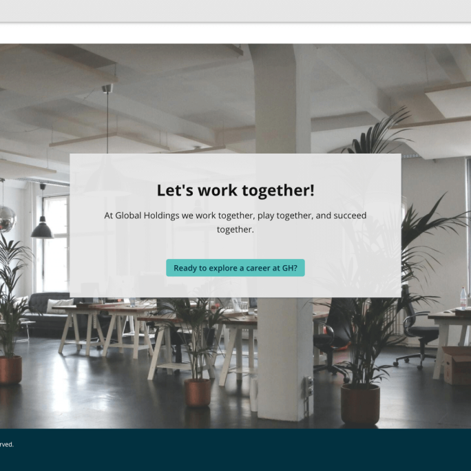 desktop screenshot of an office with a call to action saying "ready to explore a career at GH?"