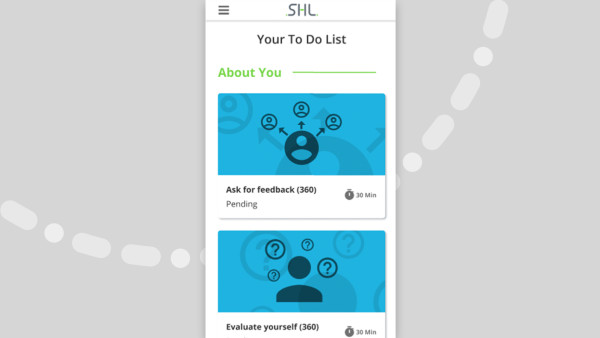 mobile screenshot of a 360 experience assessment with a to-do list