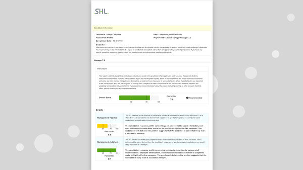 tablet screenshot of dashboard highlighting manager data insights with scoring system