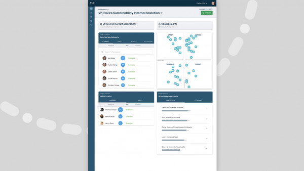 tablet screenshot of dashboard highlighting mobilizing insights for an environmental sustainability task