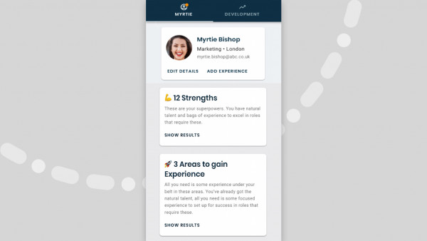 mobile screenshot of employee experience assessment details on SHL platform
