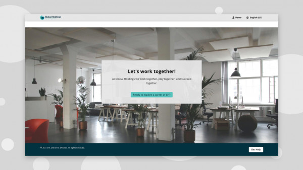 desktop screenshot of an office with a call to action saying "ready to explore a career at GH?"