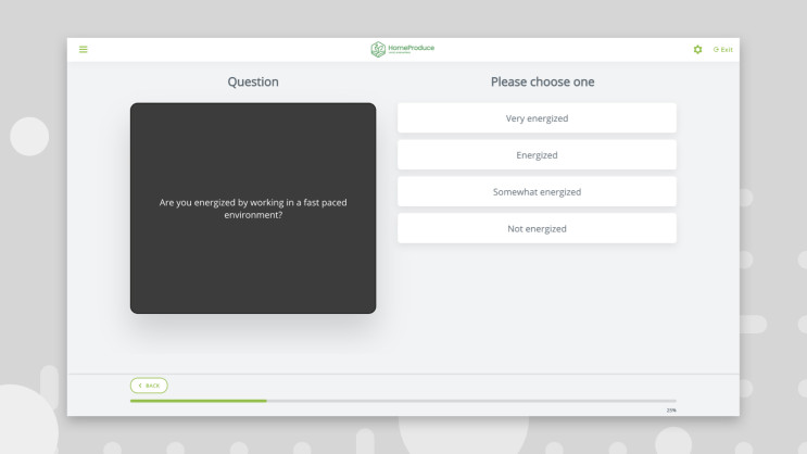 desktop screenshot of a retail assessment question with four possible answers